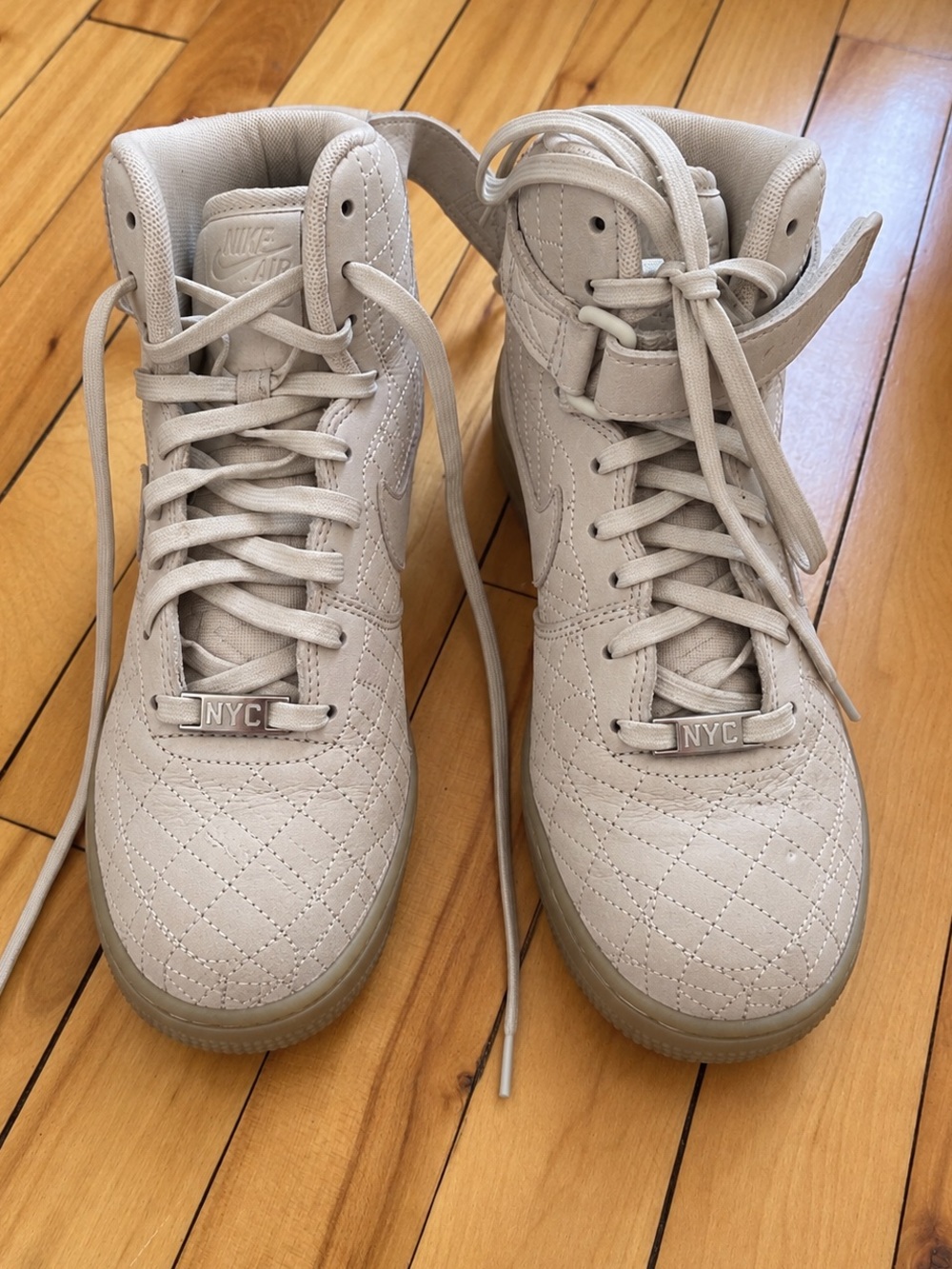 Nike NYC Air Force 1 in tan color